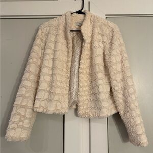 Kate Rosy Faux Fur Cream Coat